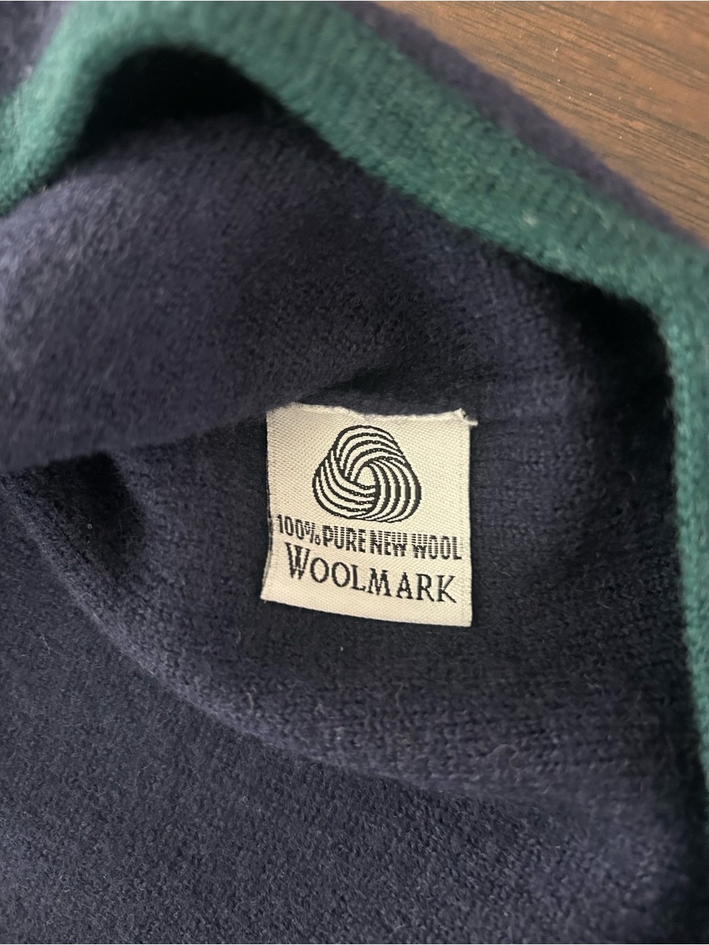 VTG 90s Pendleton Petite 100% Merino Wool Button Down Sweater Size S Navy/Green - Picture 5 of 8